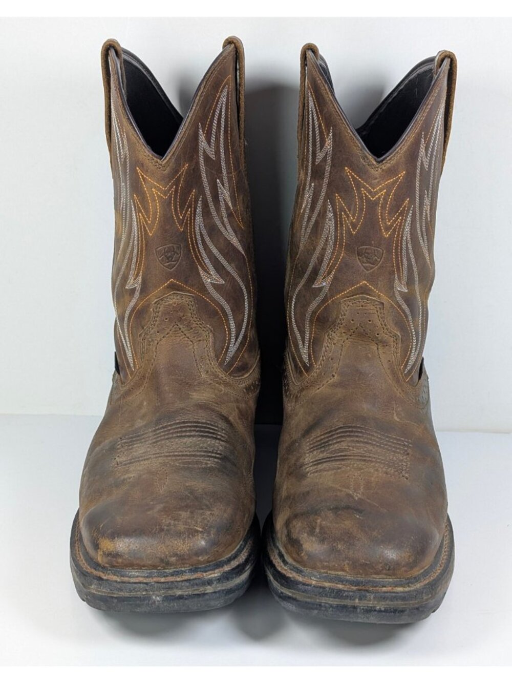Ariat Sierra Work Boots Mens 13 EE Square Toe Brown Western Cowboy Waterproof - Picture 3 of 8